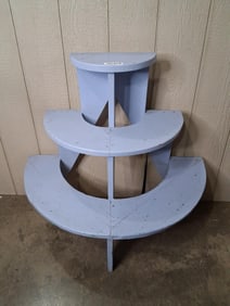 Primitive half moon crock shelf