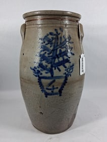 Rare Christmas Tree decorated 4-gal churn crock