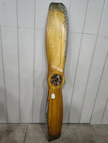 Early Brass Trimmed Wooden Airplane Propeller