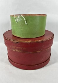 Red & Green painted boxes
