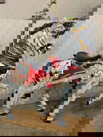 Beautiful painted plastic carousel horse