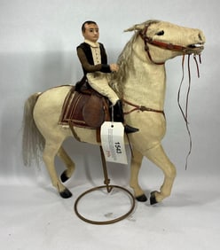 Monumental Napoleon Bonaparte Rider on Horse Hair Horse