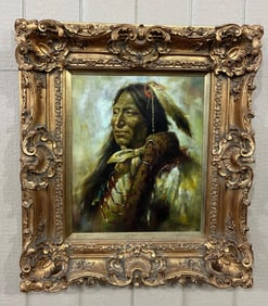 Troy Denton Original Oil on Canvas Native American Painting