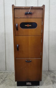 Oak Barber Shop cabinet with Sterilizer compartment