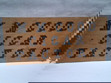 M M Good Cigar Factory wooden sign