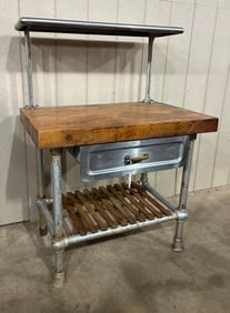Vintage Kitchen Work Station w/ Butcher Block Top
