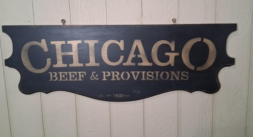 Chicago Beef & Provisions wooden sign