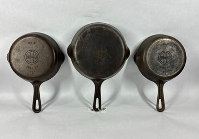 2- Griswold #4s & #5 cast iron skillets