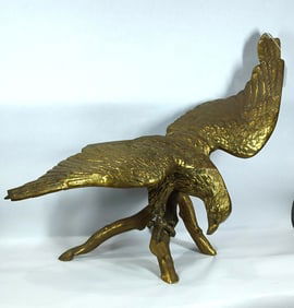 Majestic Brass Eagle Sculpture on Perch