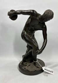 Ancient Greek Discobolos of Myron Bronze Statue