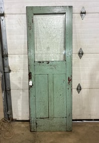 Antique Chippy Paint Door w/Beveled Glue Pulp Glass Panel