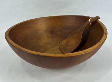 Wooden butter bowl with paddle