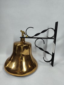 Polished brass U.S. Navy bell on bracket