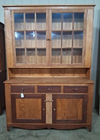 Beautiful Tiger Maple 2pc stepback cabinet