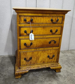 Beautiful 4drw Tiger Maple Nightstand