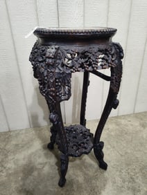 Highly Carved Chinese Rosewood Tabouret/Stand