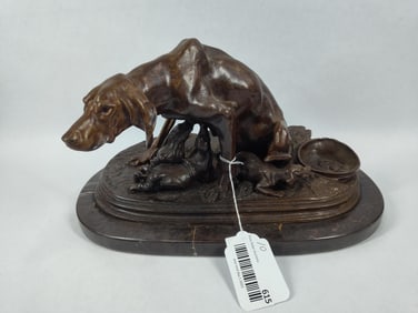 After Pierre Jules (P.J.) Mene (1810-1879) Bronze Dog & Pups