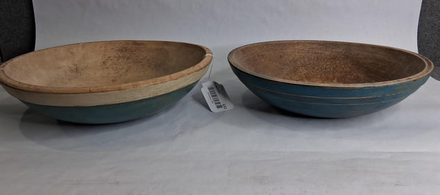 2- Primitive wooden butter bowls