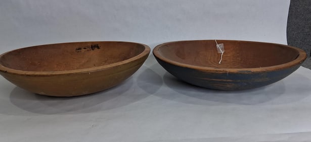 2- Primitive wooden butter bowls