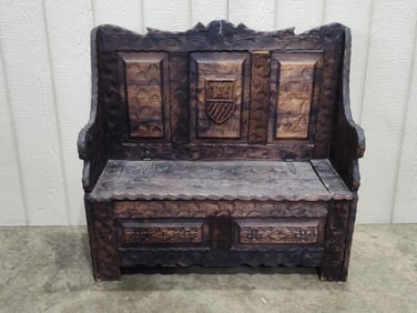 Carved Spanish Storage Bench