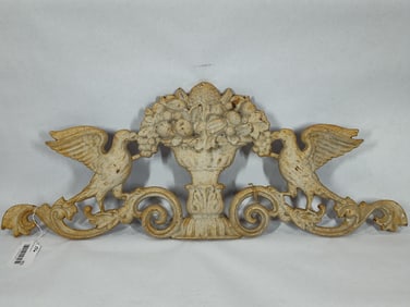 Ornate Cast-iron "Birds & Fruits" decorative plaque