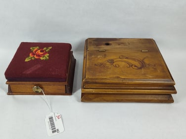 Small weighted sewing drawer & early document box
