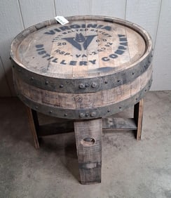 Whiskey barrel end table