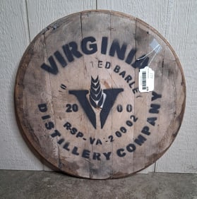 Whiskey barrel wall hanger