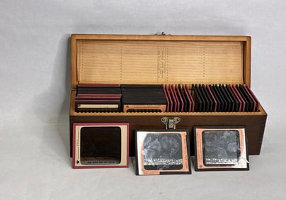 Collection of 70+ Magic Lantern glass slides