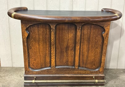 Home Wine Bar with brass foot rail