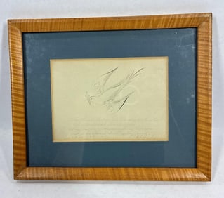 1883 W. Wheeler "Peace Dove and Poem" Calligraphy