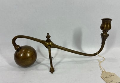 Early brass Ship's Candle Holder