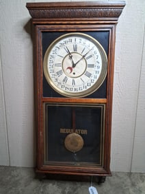 Sessions Carved Wood Cased Regulator Wall Clock