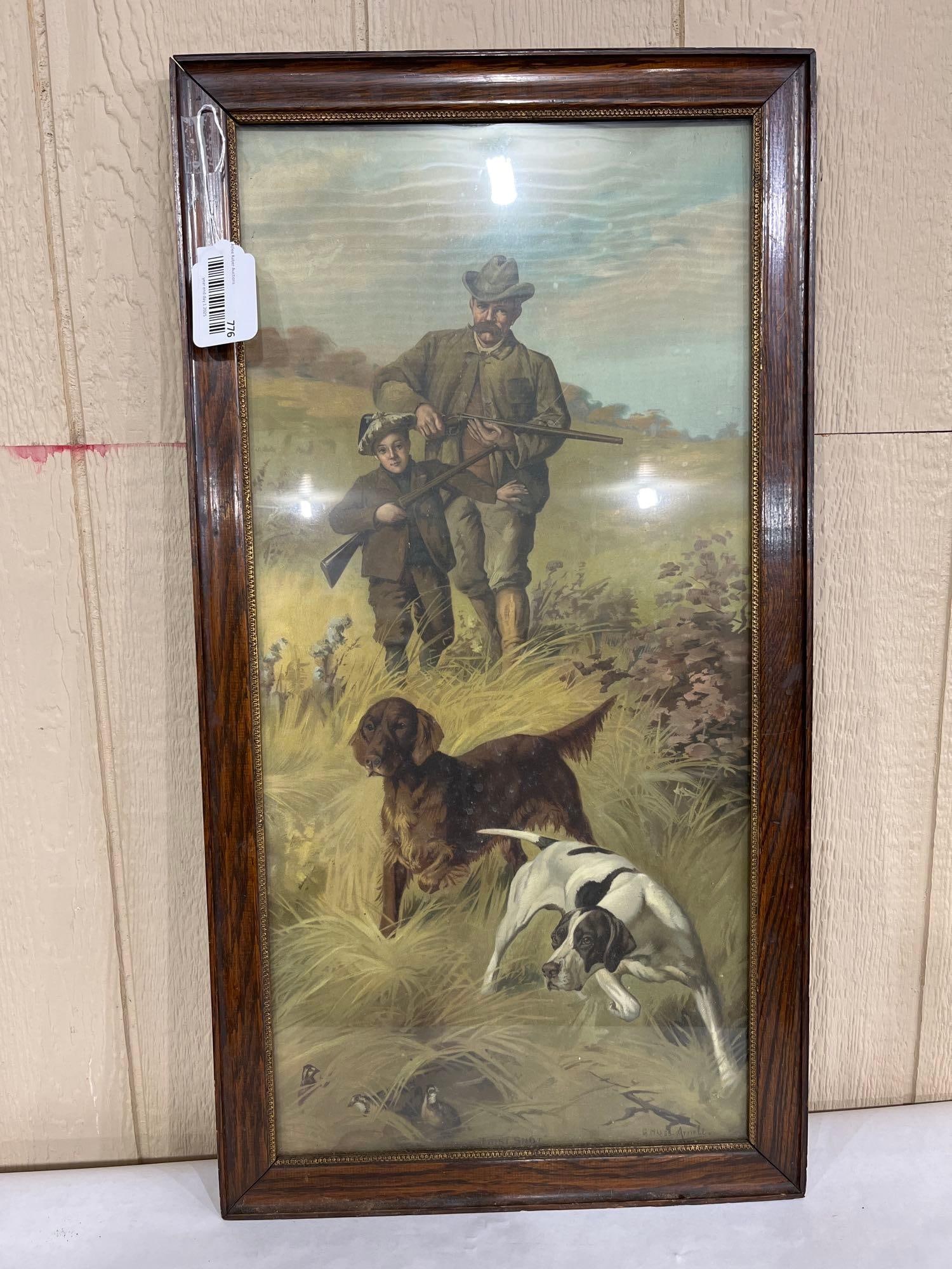 "First Shot" cardboard lithograph by Muss Arnolt (1 of 5)