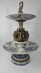 William Lowe Art Nouveau 2-tier Centerpiece