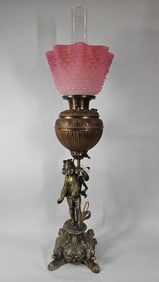 Fancy Ornate Victorian Figural Parlor Lamp
