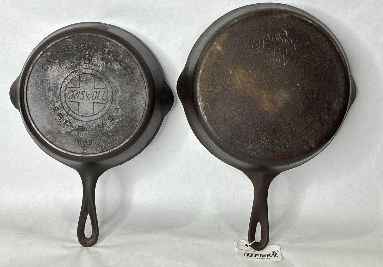 Griswold #6 & Wagner #8 cast iron skillets (1 of 7)