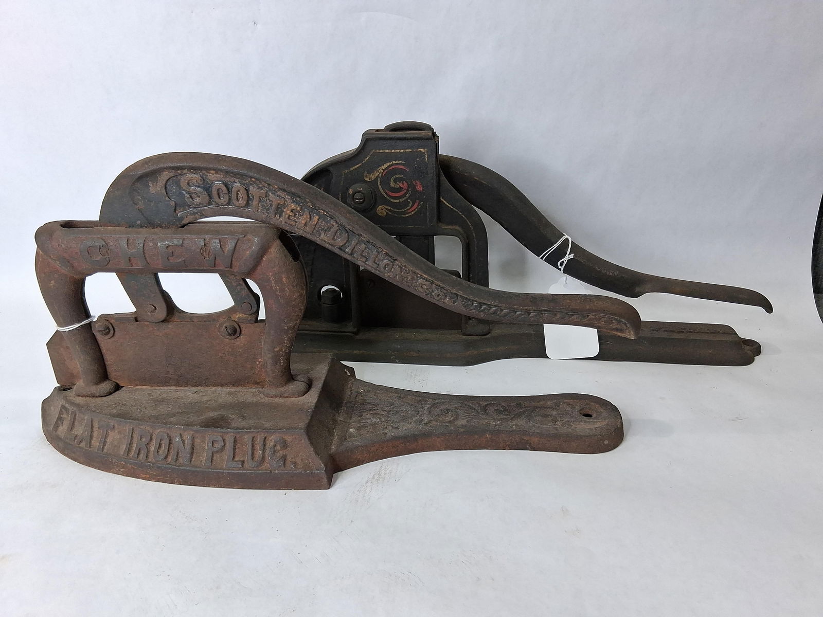 Scotten Dillon Co Flat Iron Plug & Enterprise Champion Tobacco Cutters (1 of 6)
