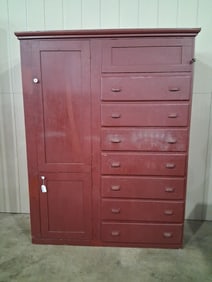 Large Painted Hotel 7drw Storage Cabinet