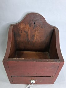 Early Painted Wallbox with drawer