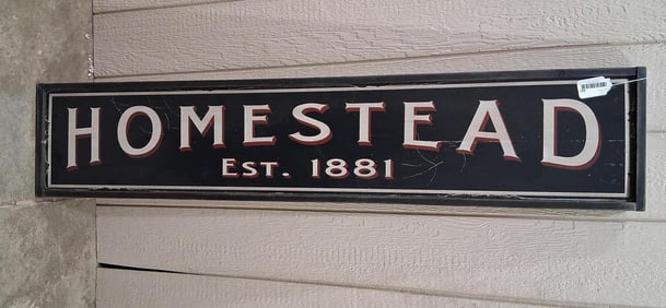 Homestead wooden sign