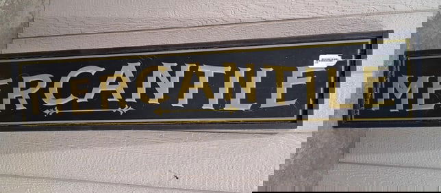 Mercantile wooden sign