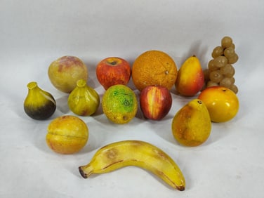Lot of Stone Alabaster Fruit Decor