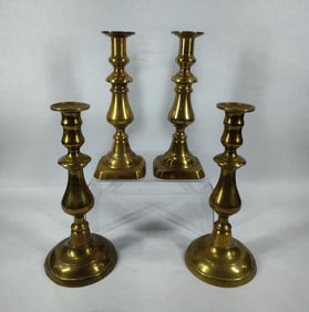 2-Pairs of brass candlesticks