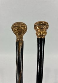 2- Victorian Gold Filled Canes/Walking Sticks