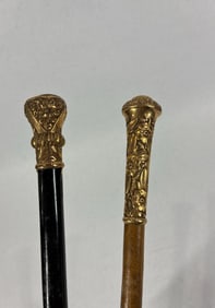 2- Victorian Gold Filled Canes/Walking Sticks