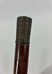 Antique Cane/Walking Stick w/Etched Sterling Top