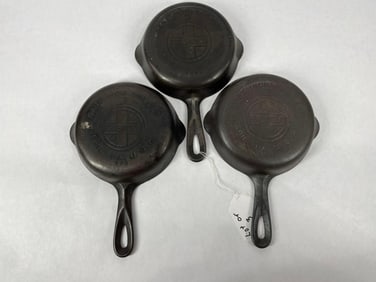 3- Griswold #3 cast iron skillets