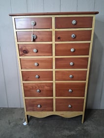 Painted 14-drawer cabinet