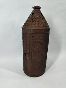 Reproduction punched tin barn lantern